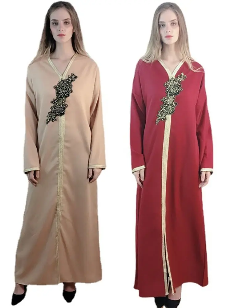 Рамадан Eid Mubarak арабский абайя Дубай Турция Ислам Мусульманское скромное платье Djellaba женские кафтаны для женщин Vestido Caftan
