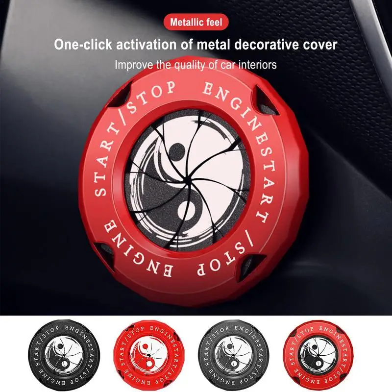 

Automotive Engine Start Button Cover Rotatory Start Stop Button Decorative Cover Automobile Interior Decoration Starting Ring