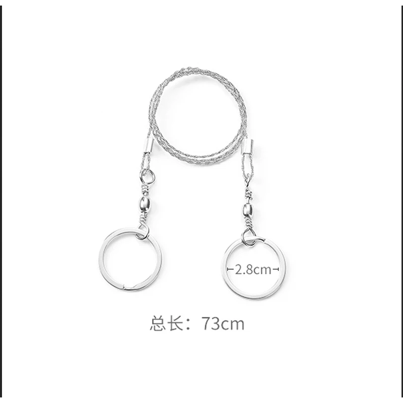 

Length 73cm Stainless Steel Outdoor String Wire Saw, Hand Chain Saw Tools For Outdoor Travel Camping Cut Silver