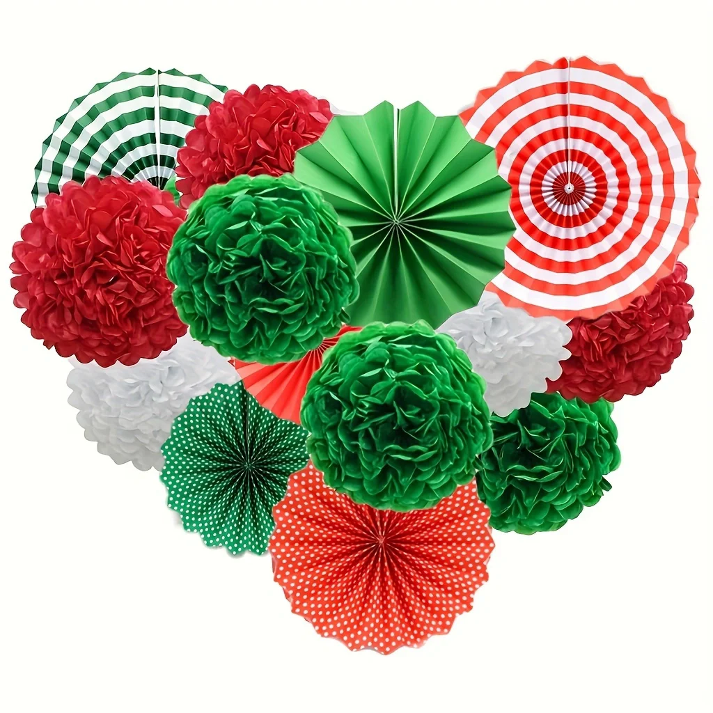 

Набор бумажных помпонов и веера на праздник