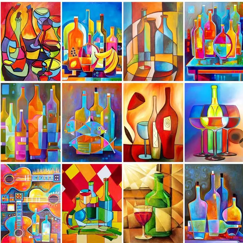 

PhotoCustom Abstract cup Painting By Number Drawing On Canvas HandPainted Art Gift DIY Pictures By Number Home Decor Kits