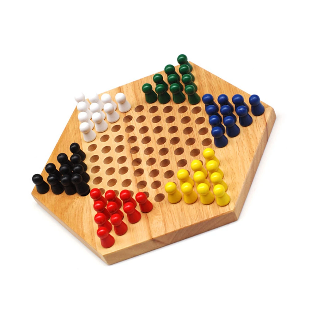 

Wood Educational Board Chinese Checkers Set Funny Intelligent Family Table Pieces Preschool Strategy Chess Kids Children