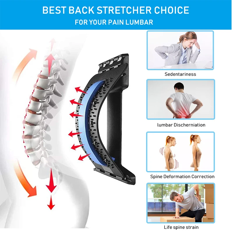 

Magnetic Therapy Multi-Level Adjustable Back Massager Stretcher Waist Neck Fitness Lumbar Cervical Spine Support Pain Relief