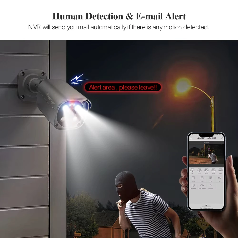 Techage H.265 32CH 4K 8MP система видеонаблюдения камера обнаружения лиц интеллектуальный