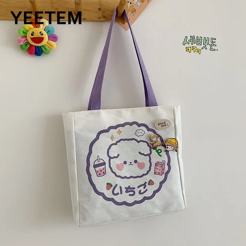 

Shoulder Bag Canvas Cartoon Cute Bags Female 2021 New Autumn Winter Large Capacity Student Class Shoulder Tote Bag