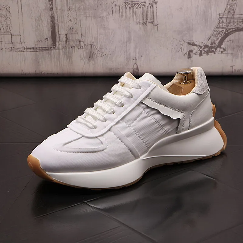 

Designer Mens White Casual Comfort Shoes Younger Platform Mesh Breathable Street Trending Leisure Sport Zapatos 38-43 ERRFC