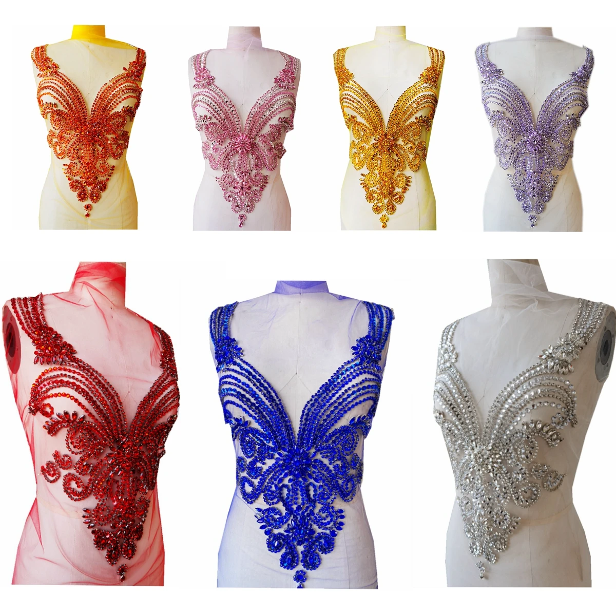 

Ручная работа, искусственная вышивка, Кружевная аппликация 42*33*55 см для платья, аксессуары для одежды