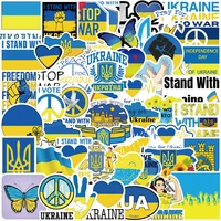 blue yellow ukraine peace stickers ukraine national flag stickers suitcase luggage laptop skateboard kids gifts toys 50pcs