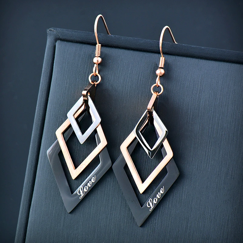 

KIOOZOL Trend Tassel Pendant Stainless Steel Earrings For Women Party summer jewelry earrings 2022 trend accessories 180 KO2