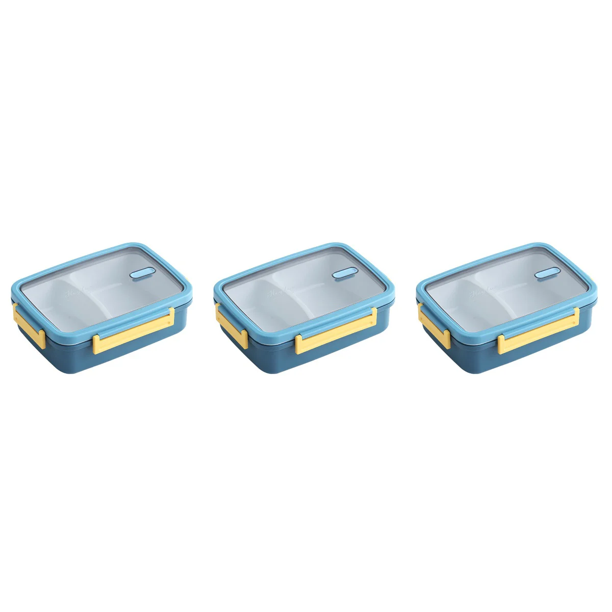 

3 Compartment Simple Bento Box Portable Sealed Carrier