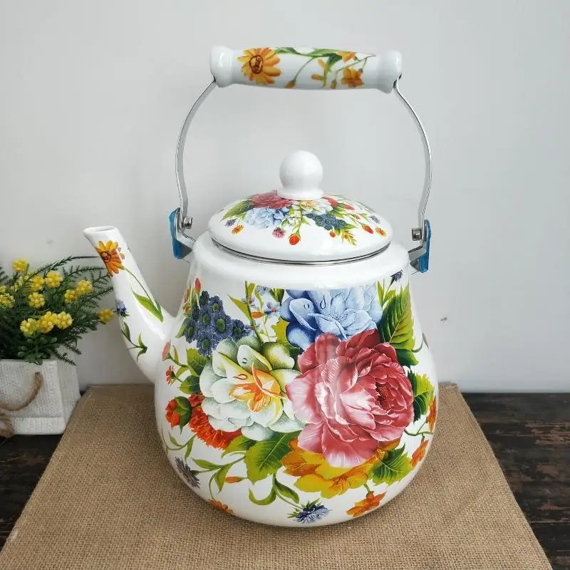 

New Thickened Large-capacity Enamel Kettle Milk Teapot Flat-bottomed Teapot Cool Kettle Boutique Kitchen Supplies Water Jug