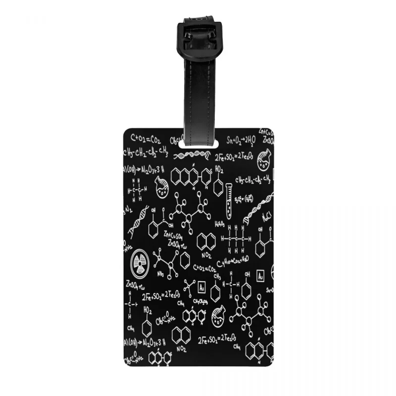 

Science Chemistry Pattern Luggage Tag Custom Chemical Lab Tech Baggage Tags Privacy Cover Name ID Card