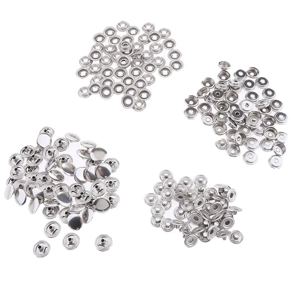 

100 Pieces Stainless Steel Fastener , Include Button Stud Socket