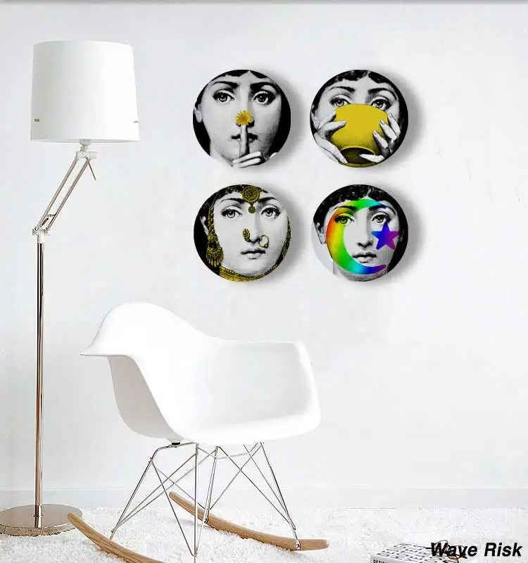 

European retro figure head decorative plate hanging plate ornaments plate home bar background wall pendant wall ornaments platos