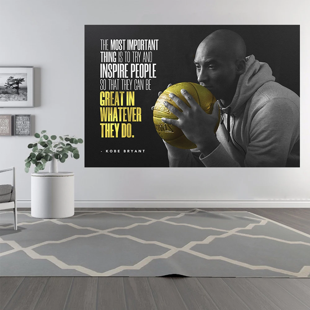 

Famous Basketball Player Inspirational Poster Print Sports Star Portrait Canvas Painting Wall Art Living Room Home Decoration