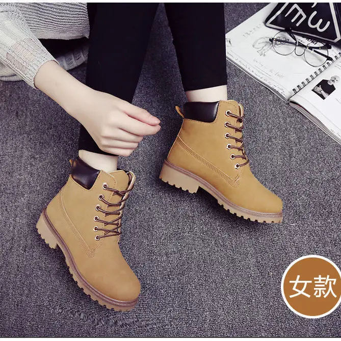 Ankle Boots for Women New Brand Snow Boots Fashion Warm Winter Boots Women Solid Square Heel Shoes Plus Size 36-46 Couple Shoes