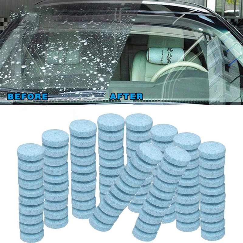 500Pcs Car Solid Wiper Fine Seminoma Wiper Auto Window Cleaning Effervescent tablet Windshield Glass Cleaner Household Cleaning