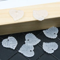 leaf pendants 15x14mm 100pcs transparent white acrylic beads loose beads for jewelry making diy chain necklace bracelet supplies