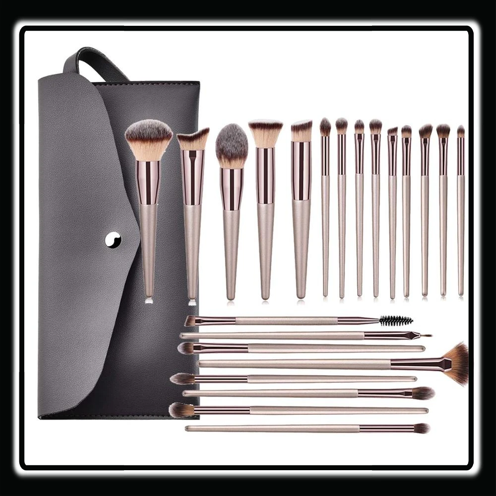 

NEW2023 Champagne Makeup Brushes Kit Concealer Powder Blush Eyeshadow Lip Kabuki Blending Brush cosmetic Beauty Brush Tool