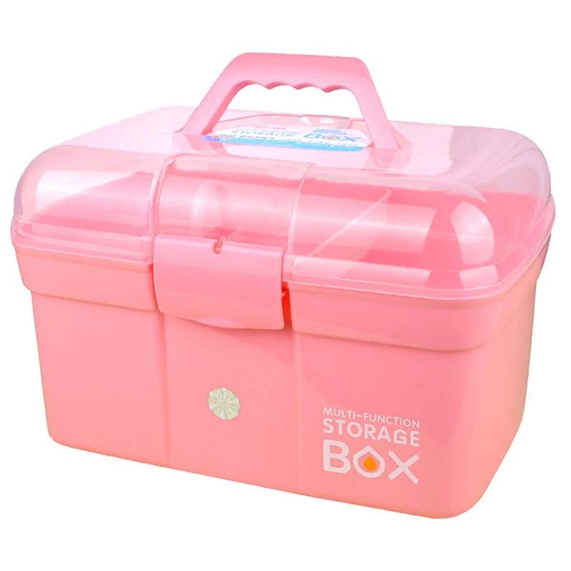

New Hand-held Desktop Storage Box Plastic Scissors Makeup Organizer Jewelry Nail Polish Pen Container Manicure Tool Case