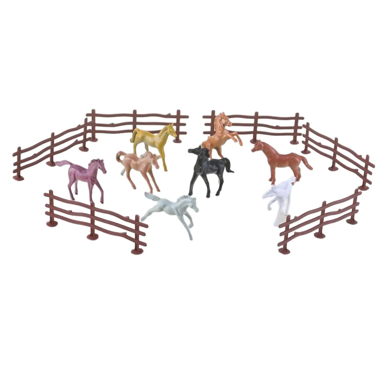 

Mini Assorted Horse Figurine Playset Fences Barn Toy Realistic Details Room