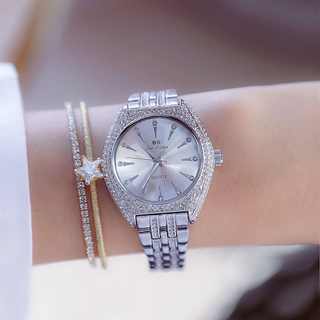 

Женские часы в Корейском стиле стразы из нержавеющей стали водонепроницаемые женские часы Элегантные алмазные подарочные часы