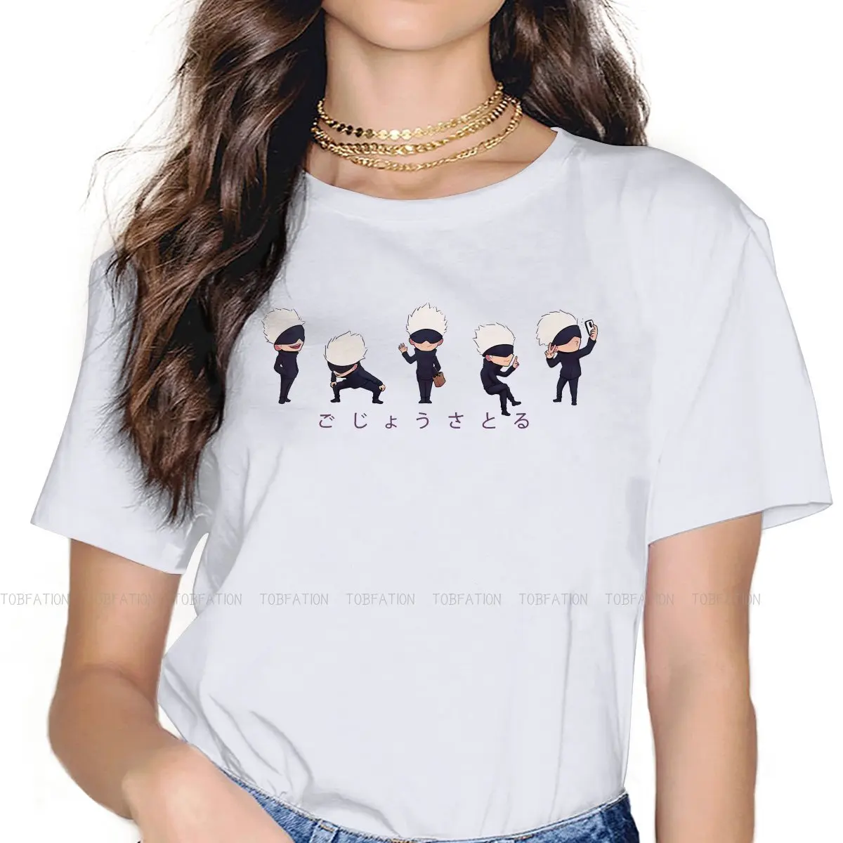 

Jujutsu Kaisen 100% Cotton TShirts Lil Gojo Homme T Shirt New Trend Clothing