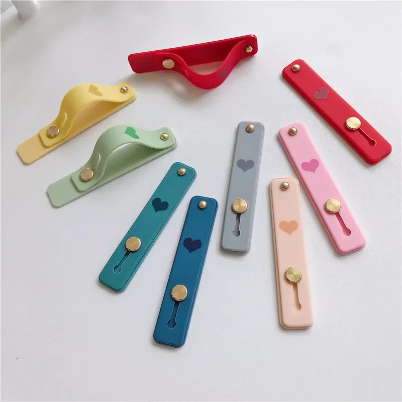 

Universal Phone Holder Finger Ring Wristband Strap Push Pull Grip Stretch Stand Heart Candy Color Hand Band Bracket Telescopic