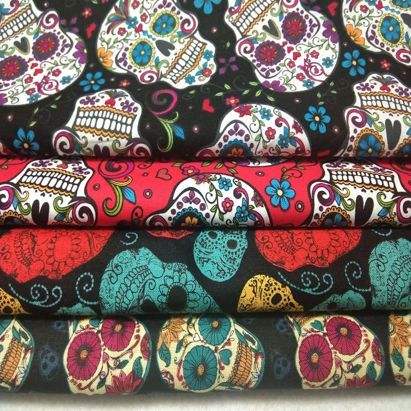 4 шт. 24х25 см симпатичный цветок на Хэллоуин Череп и серебряная нить череп