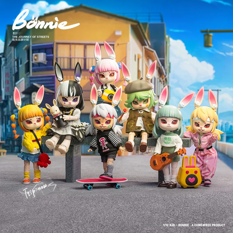 

6pcs Bonnie Figures Street Travel Plan Series Blind Box Anime Figure 1/12 Action Figurine Surprise Box Mystery Box Model Gifts