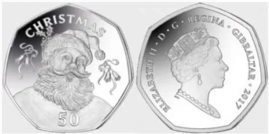 

Гибралтан Рождество 2017 серия 30 Санта Клаус 50 P памятная монета 100% оригинал
