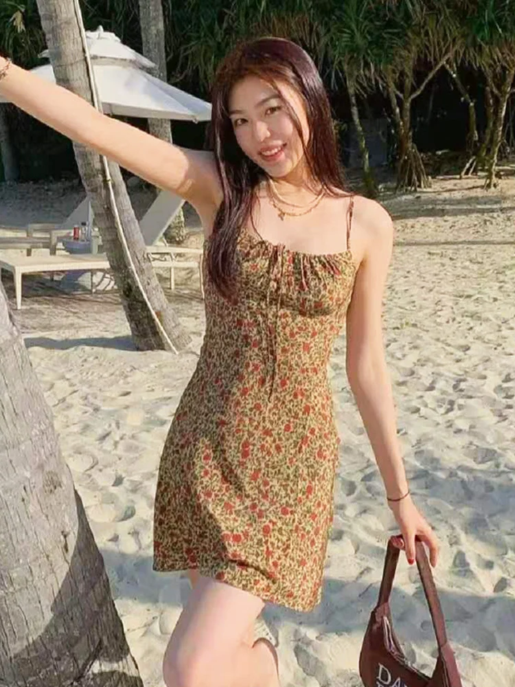 

Платье, высокое качество, маленькие, чистые, милые, милые, острые, ароматизированные цветы, короткое платье на бретелях, для детей