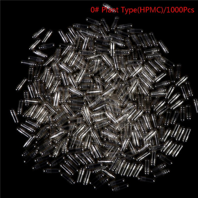 

1000Pcs HPMC Plant Muslim Empty Capsule Medicine Capsule 0# Transparent Pill