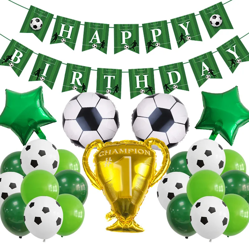 

New Football Theme Aluminum Film Balloon Banner Sports Party Decoration Set for Kids Boys Birthday Party Decoration Supplies