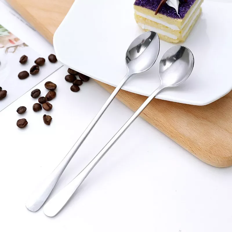

2022New Handled Spoon Stainless Steel Coffee Spoon Simple Teaspoon Cocktail Stirringt ice Spoon Bar Tool