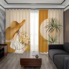 Роскошные занавески высокого уровня, высокоточные занавески с цветовым принтом растений для гостиной, спальни, современные скандинавские Оконные Занавески