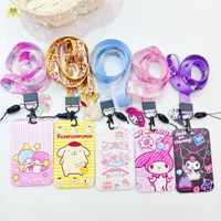 sanrio kuromi long tie card cover student card subway access control card anti lost card keychain certificate protective cover