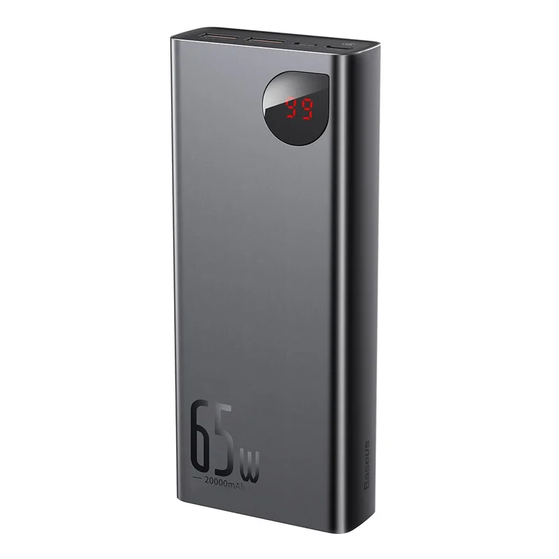 20000mAh 65W Metal Digital Display Portable Quick Power Bank For Baseus