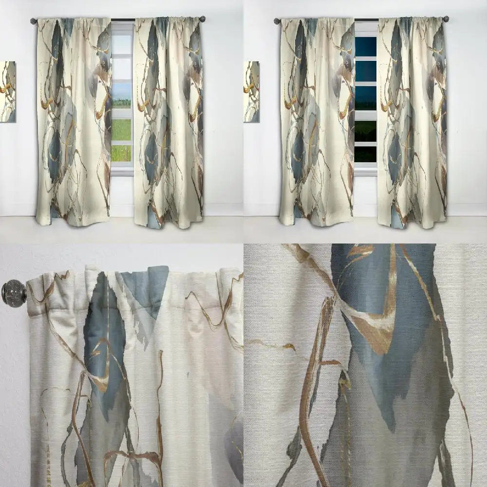 

Gold Glam Squares VI' Glam Curtain Panel