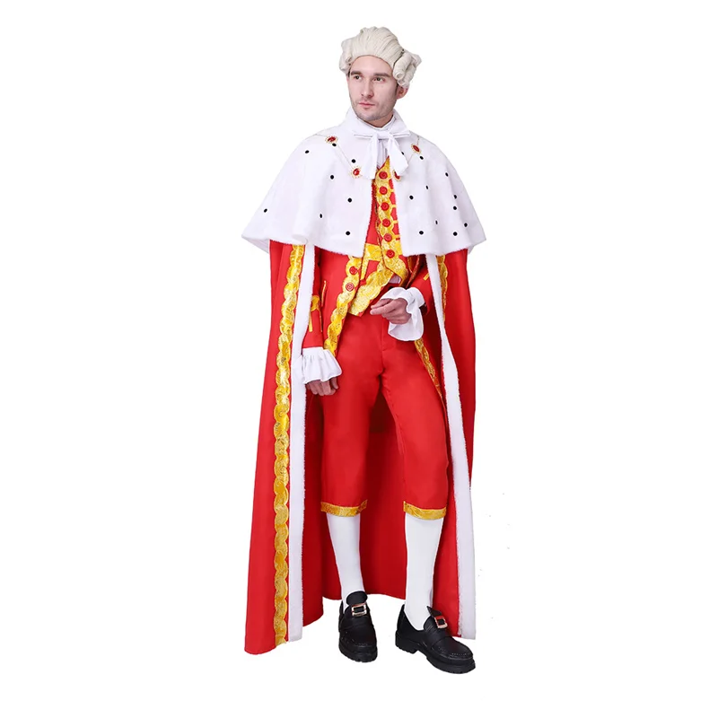 

Hamilton King George III Cosplay Costume Adult Men's Costume Medieval Cape Trousers Shirt Halloween Cosplay