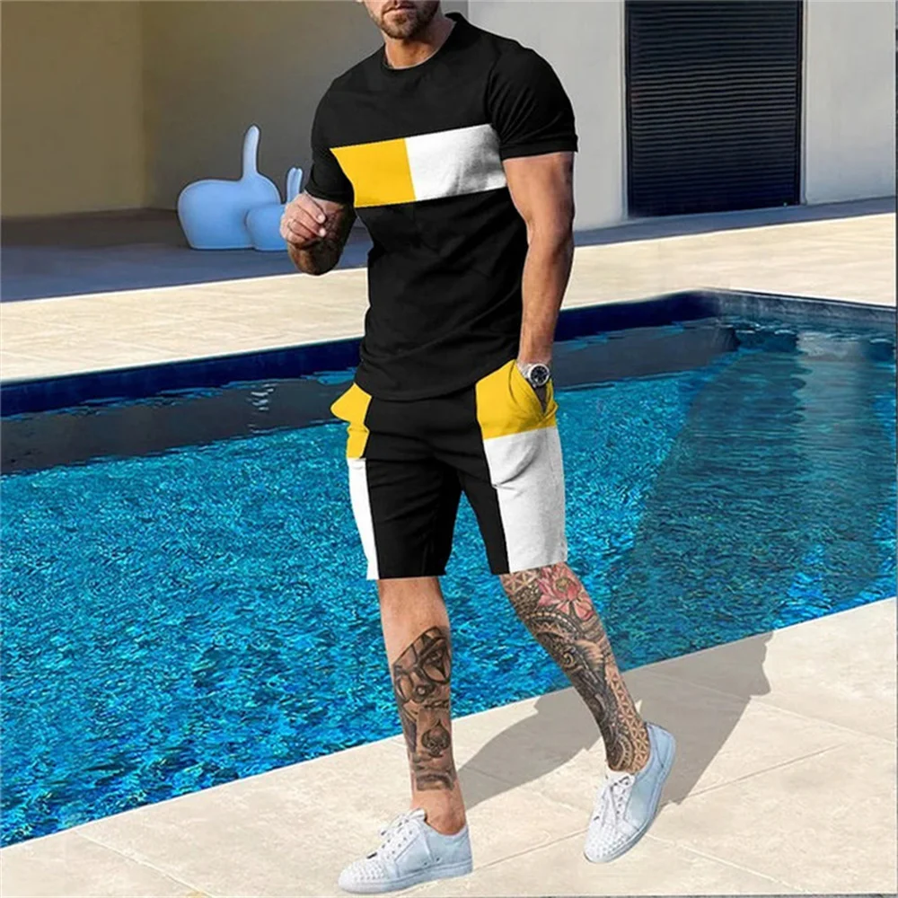 Men Tracksuit New 3d Printed T Shirt Shorts Sportswear Mens Clothing Suit Man Oversized Jogger Casual Set Summer Streetwear Suit