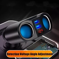 3 1a dual usb car charger 2 port lcd display 12 24v cigarette socket lighter fast car charger power adapter car styling