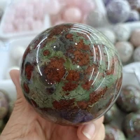 green cherry blossom agate ball natural stone ball powerful physiotherapy stone for the balance of trace elements in the body