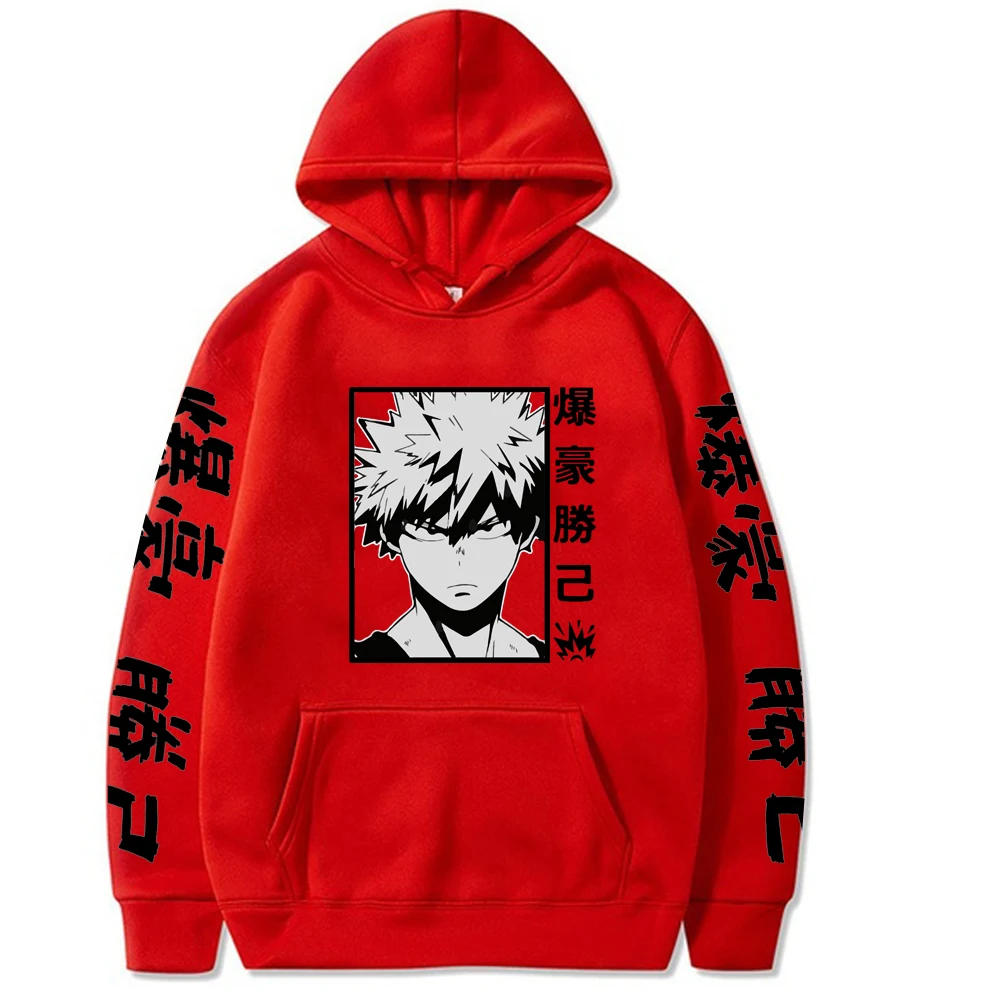 

Harajuku My Hero Academia Anime Hoodies Men Women Long Sleeve Sweatshirt Bakugou Katsuki Anime Black Hoodies Hot Sale