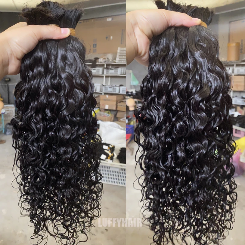 

Water Wave Human Hair Bulk For Braiding Brazilian Remy Hair No Weft Bulk Hair Bundles Full To Bottom Extensions
