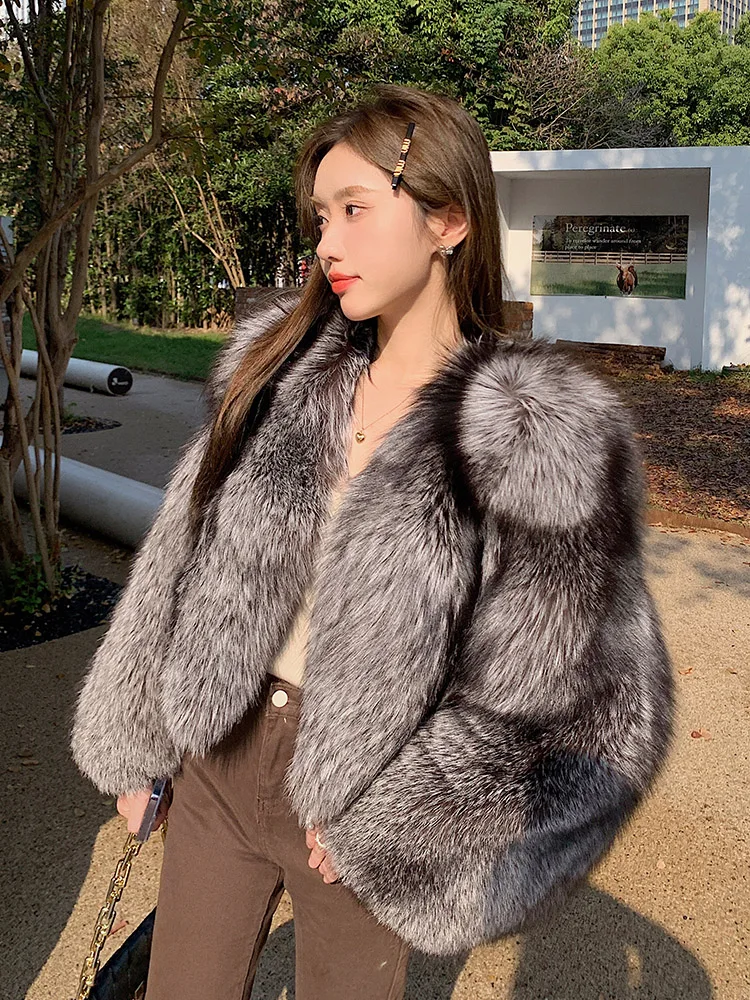 Fangtai 2023 Fashion Natural Real Fox Fur Coat Women Outwear FemaleVest Coats Winter Warm Luxury Clothing Free Shipping Jackets