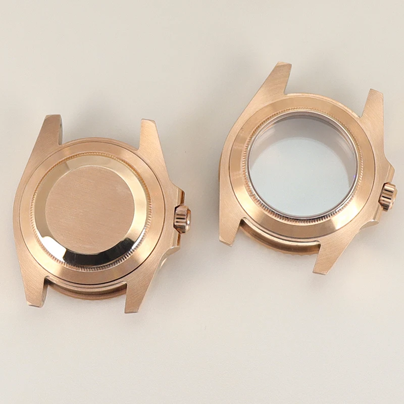 Водонепроницаемый корпус из розового золота 40 мм сапфировое стекло для GMT Seiko NH34