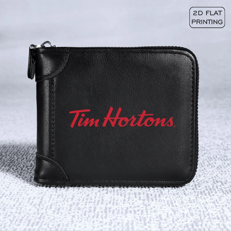 Фото Мужской кошелек Tim Hortons Premium из искусственной кожи на молнии, компактный, многофункциональный, большой емкости, легкий, прочный, для повседневного использования №1