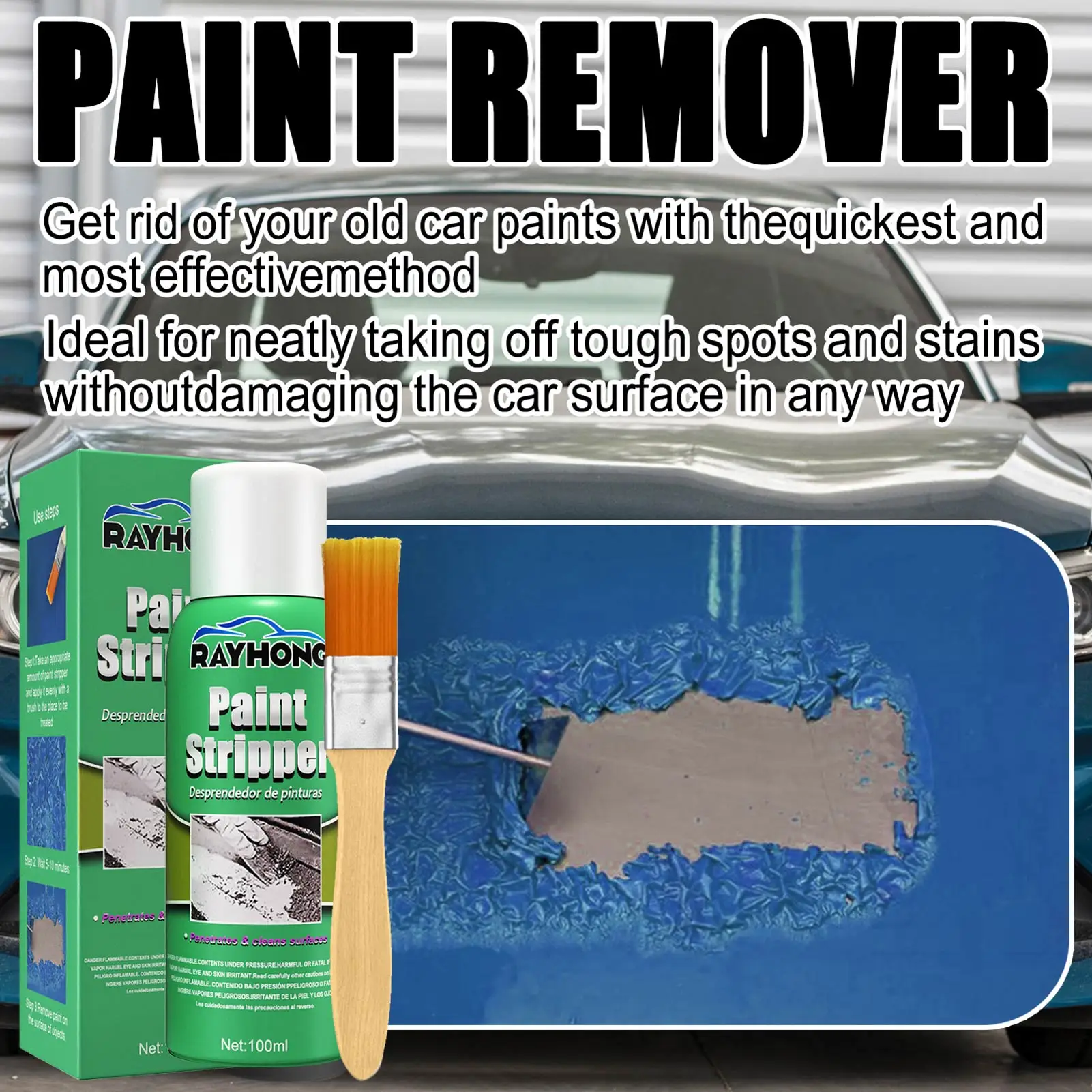 

100ml Paint Strippers Liquid With Brush For Automobile Motorcycle Car Strong Paint Stripper Remover For Metal Fast & Effective