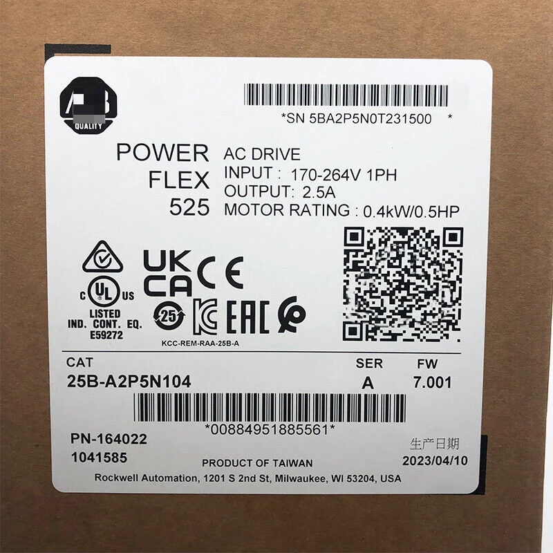 25B-A2P5N104 New PowerFlex 525 0.4KW(0.5HP) AC Drive